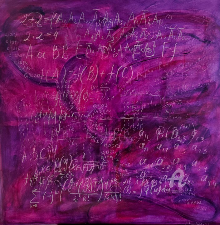 Schoolboard with shades of violet, Science Art, Participant 绘画, 39.4x39.4 in