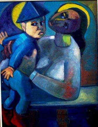 Pintura intitulada "mus053 _ Lila e Bru…" por Luiz Carlos De Andrade Lima, Obras de arte originais, Óleo