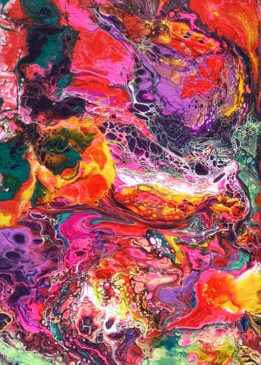 Exotic vibes colorful vivid abstract wall art 绘画, 27.6x19.7 in