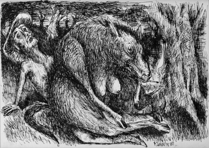 Minuit au Far West 图画, 8.3x11.7 in