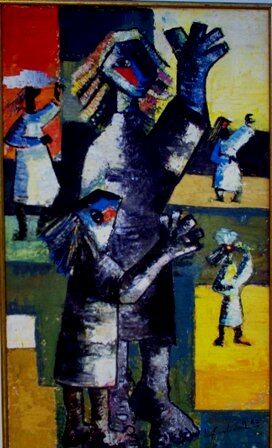 Pintura intitulada "mus058 - Crianças" por Luiz Carlos De Andrade Lima, Obras de arte originais, Óleo