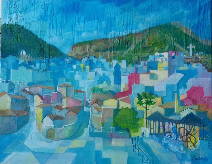 Paese d'ombre 绘画, 15.8x19.7 in