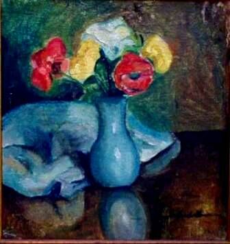Pintura intitulada "mus060 - Flores com…" por Luiz Carlos De Andrade Lima, Obras de arte originais, Óleo