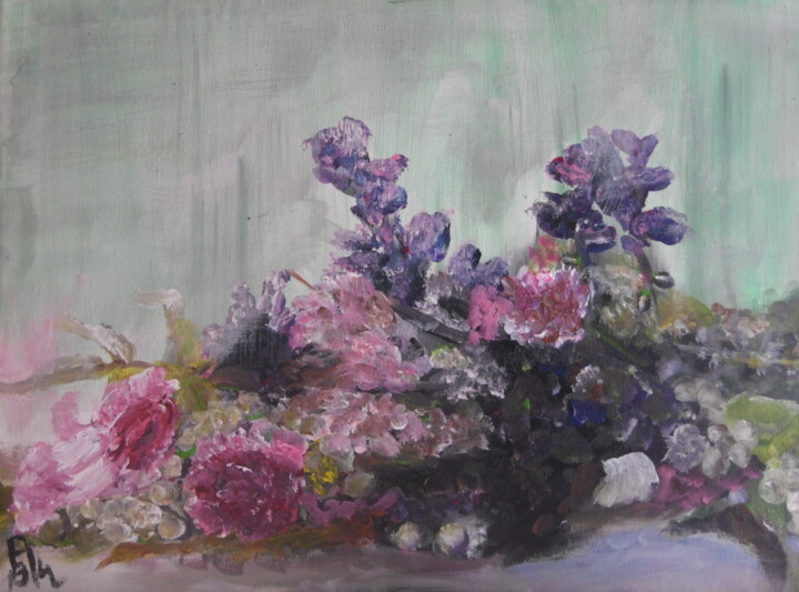 Peinture intitulée "Un bouquet de fleur…" par Audran, Œuvre d'art originale, Acrylique