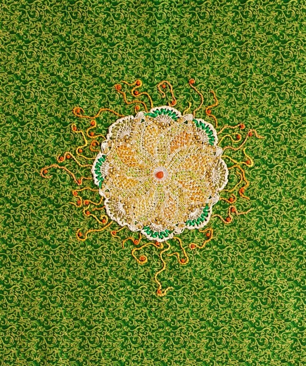 Une des mille fleurs 纺织艺术, 21.1x17.3 in