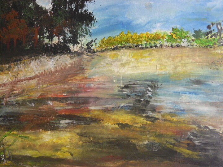 Peinture intitulée "Projection d'un lie…" par Audran, Œuvre d'art originale, Acrylique