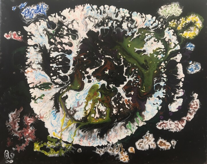 Peinture intitulée "La femme qui attend" par Audran, Œuvre d'art originale, Pigments