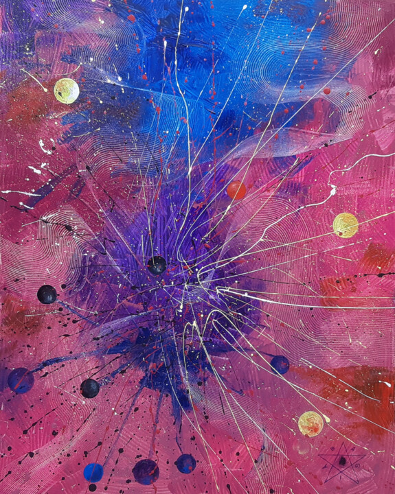 Painting titled "NEBULA" by Dragos Bagia, Original Artwork, Oil