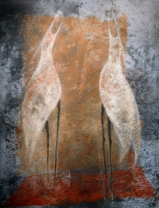 Tall Birds Calling 绘画, 59.8x48 in