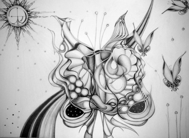 La fleur papillon 图画, 22x27 in