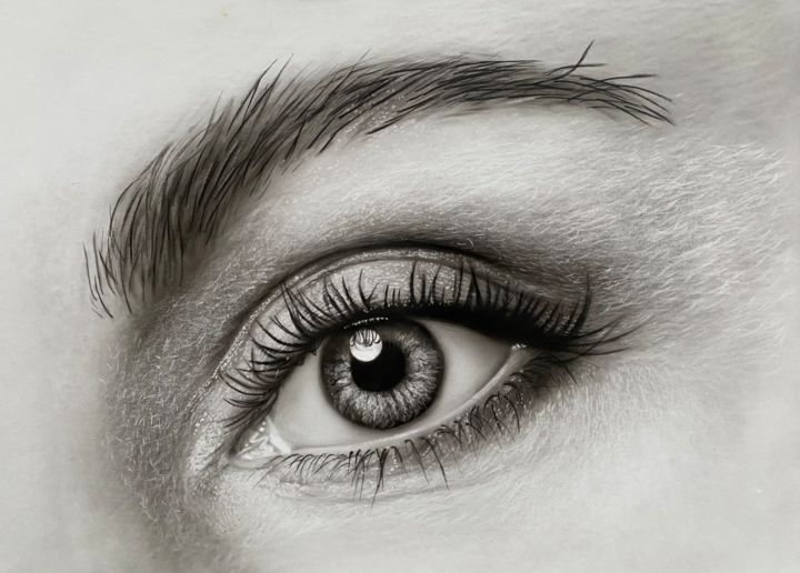 Photorealistic eye 1 绘画, 9.8x14.6 in