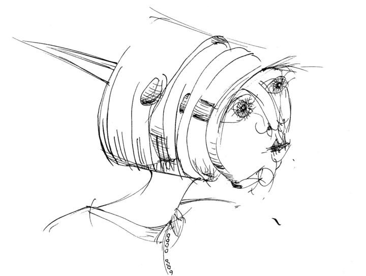 Drawing titled "Covid-19 contaminé1…" by Pierre Andrillon (Jasinski), Original Artwork, Ink