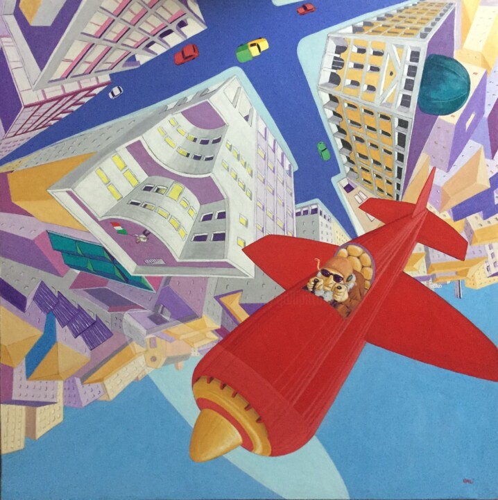 Turbine (Volo radente) 绘画, 31.5x31.5 in