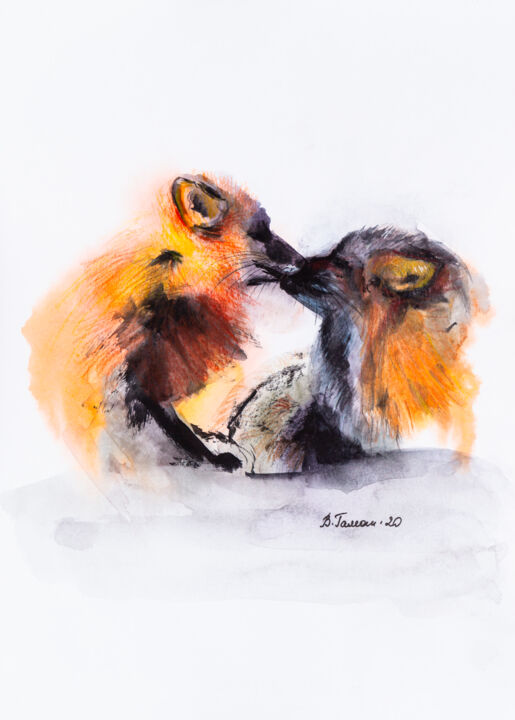 fox love 图画, 11.8x7.9 in