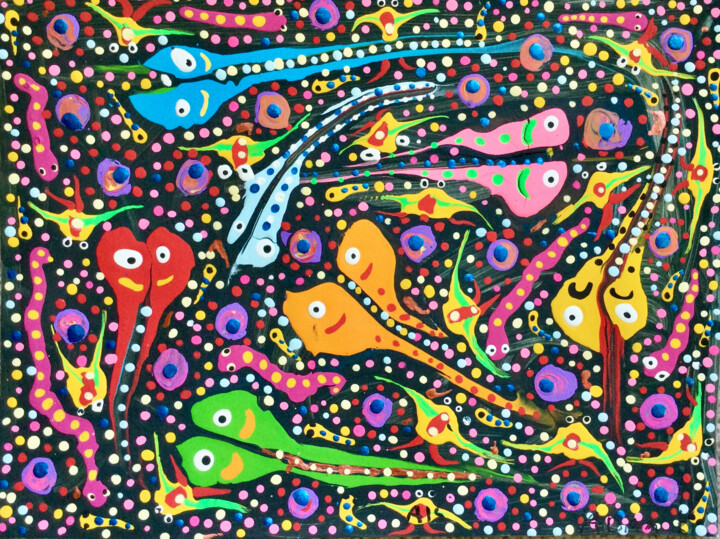 Mitosis 绘画, 9x12 in