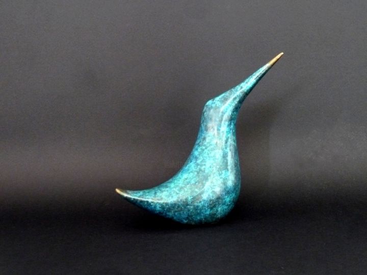 Martin pêcheur 3 雕塑, 5.5x5.9 in