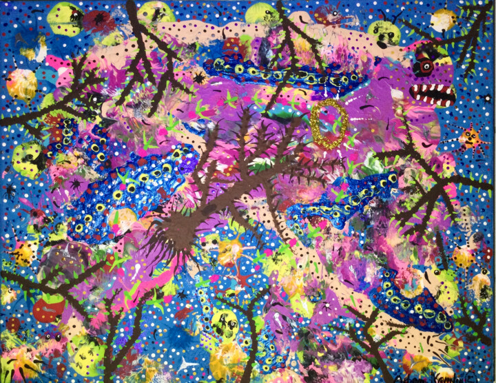Imaginary nocturnal creatures 绘画, 16x20 in