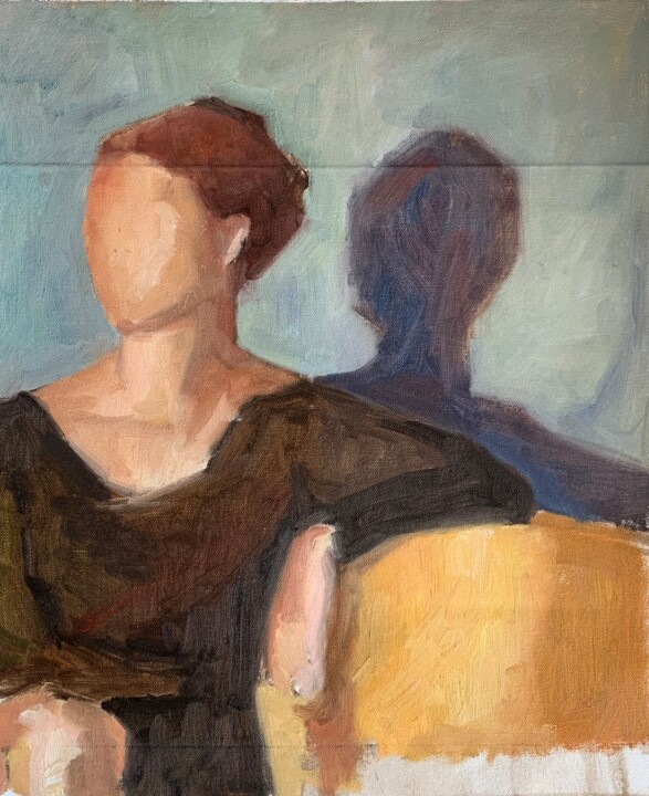 Elegant evening girl 绘画, 15.8x11.8 in