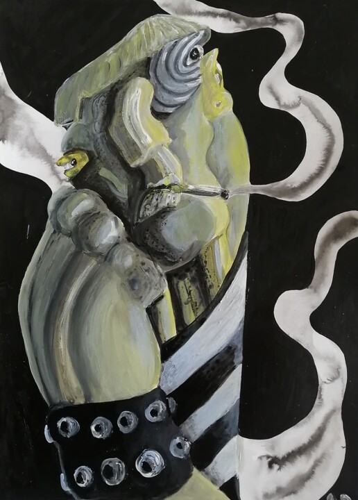 A smoke 绘画, 16.5x11.7 in