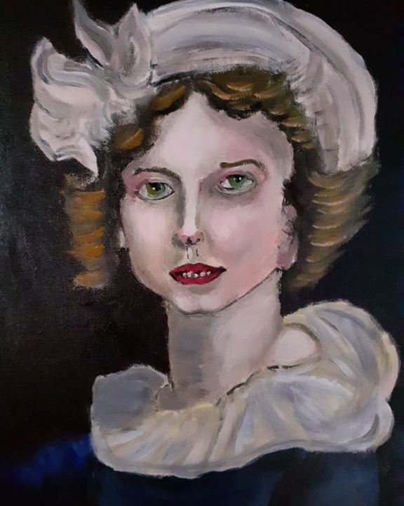 Dame de l'Évigilans Café 绘画, 19.7x15.4 in