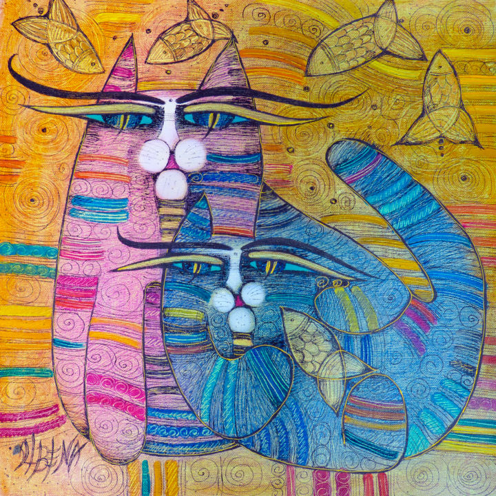 Maman et moi (monotype) 30x42 cm 印花与版画, 11.8x11.8 in
