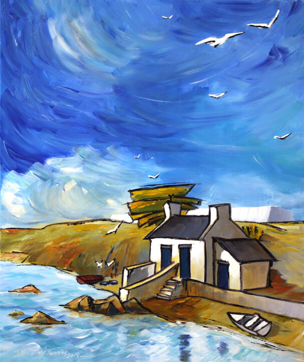 Peinture intitulée "Le vivier de Goulva…" par Guy Terrier, Œuvre d'art originale, Acrylique