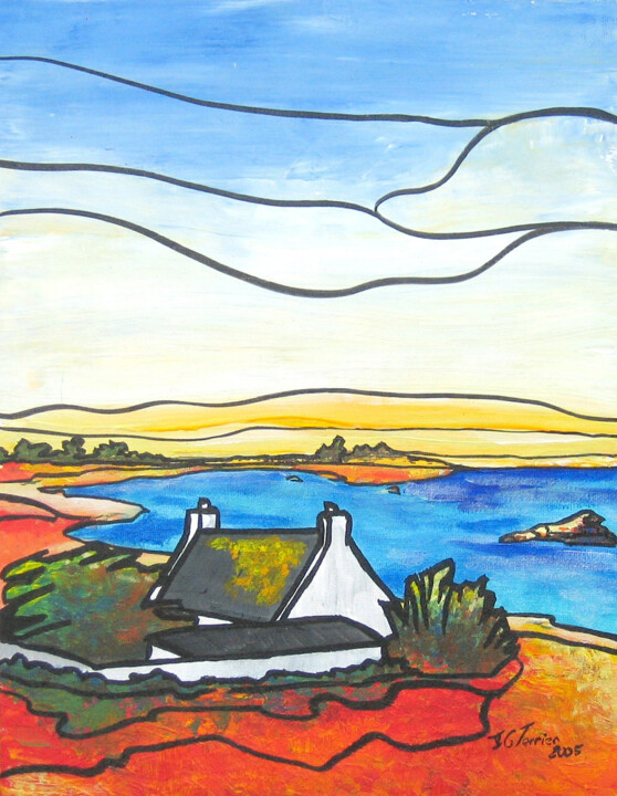 Peinture intitulée "Le vivier de Goulva…" par Guy Terrier, Œuvre d'art originale, Acrylique