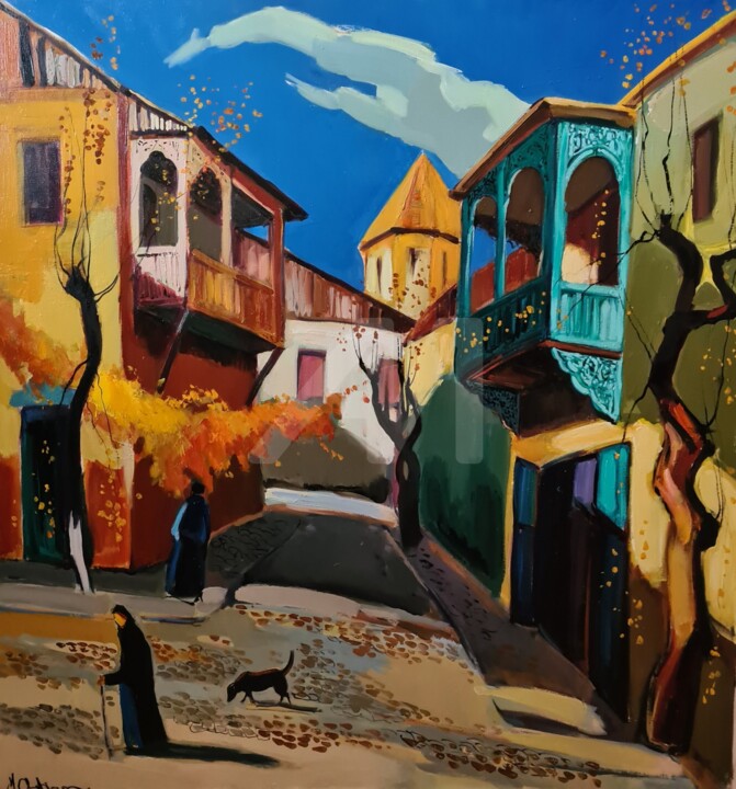 Painting titled "Crossroads" by Mher Chatinyan, Original Artwork, Oil