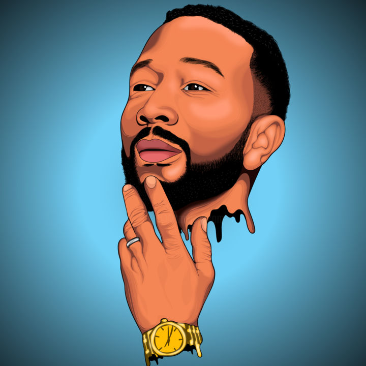 Digital Arts titled "John Legend | Digit…" by Simon Rieber, Original Artwork, Digital Painting