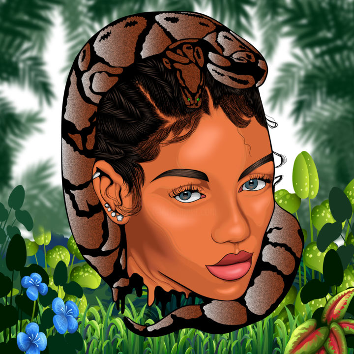 Digital Arts titled "Jena Frumes |Digita…" by Simon Rieber, Original Artwork, Digital Painting