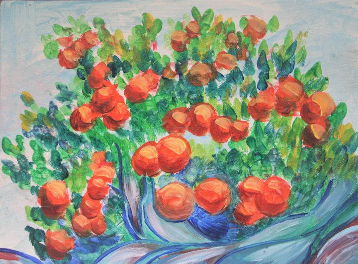 An abundance of oranges Painting, 11.8x15.8 in