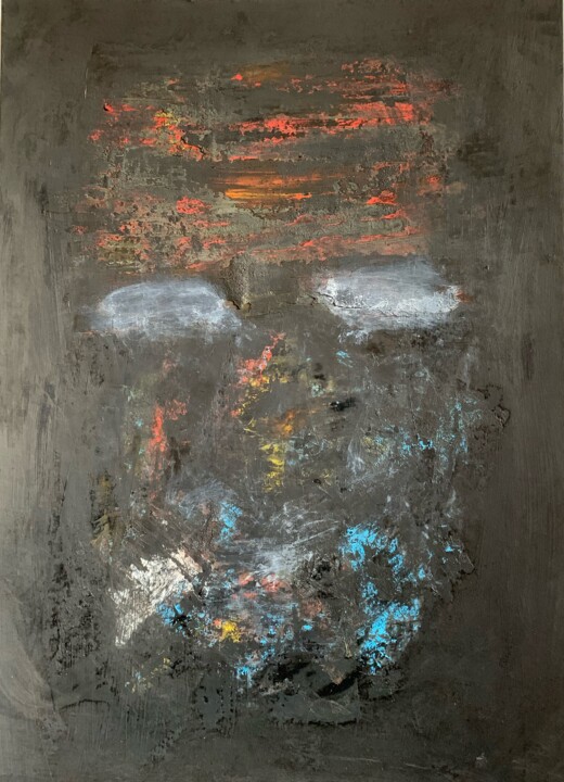 Reading the news and Plato's "State" 绘画, 43.3x27.6 in