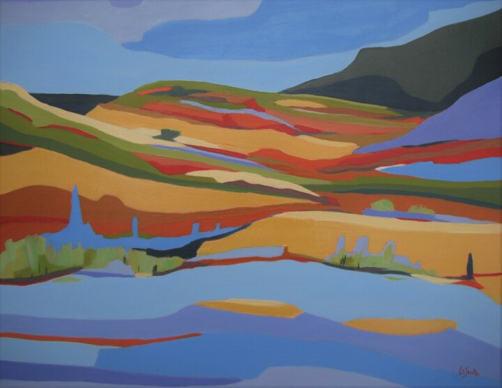 Peinture intitulée "Bord du lac du Sala…" par Jean-Noël Le Junter, Œuvre d'art originale, Huile Monté sur Châssis en bois
