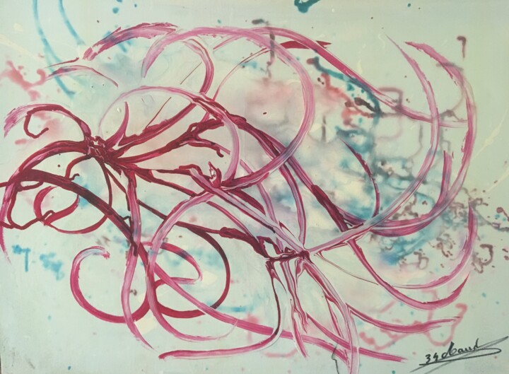Peinture intitulée "Le désir de voyager" par Audran, Œuvre d'art originale, Acrylique