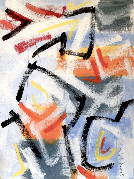 Peinture intitulée "Suite légère collage" par Gilbert Laporta, Œuvre d'art originale, Acrylique