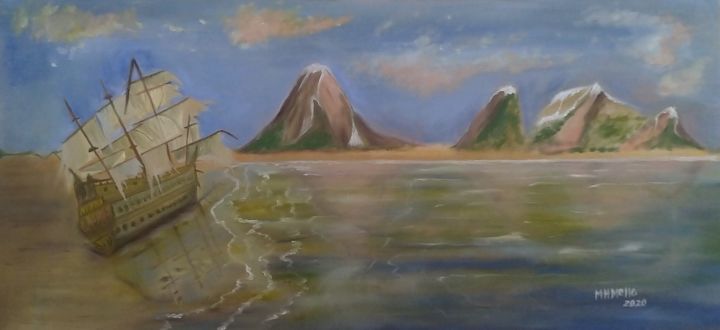 제목이 "Navio fantasma"인 미술작품 Marcos Henrique Mello로, 원작, 기름