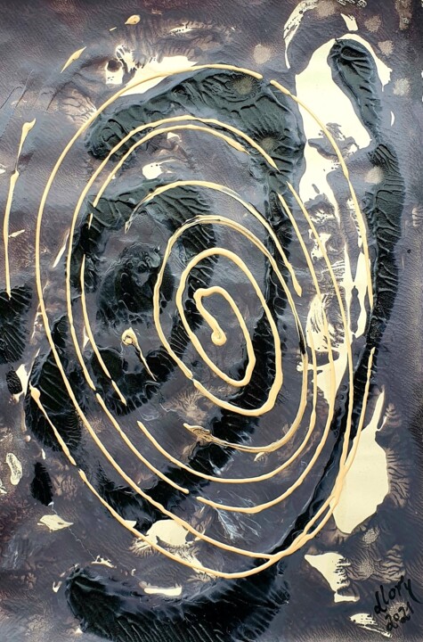 Spirala "Black White" 绘画, 24.8x16.3 in