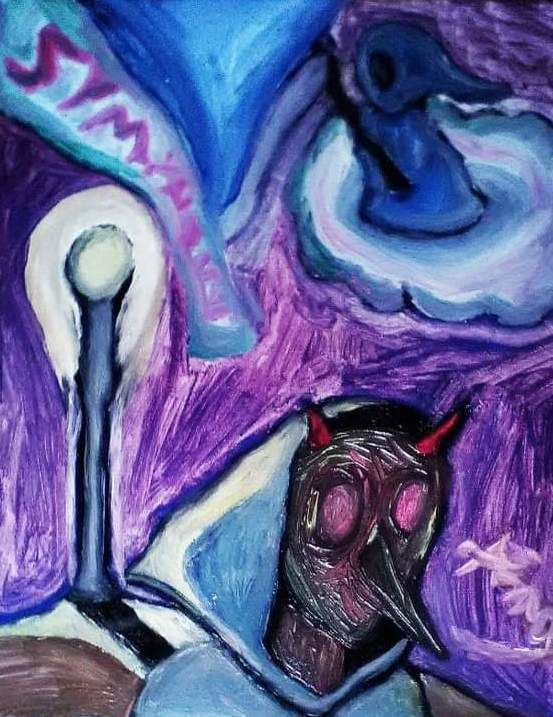 Le Diable en Cavale 绘画, 18.9x15.4 in