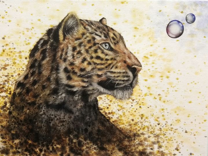 Huile sur toile animaux format 30/40 cm 绘画, 11.8x15.8 in
