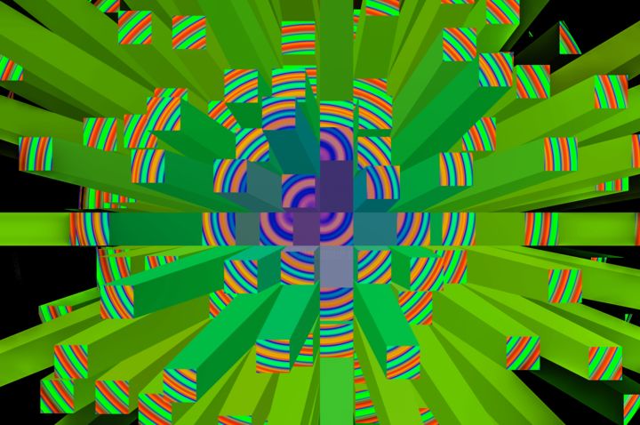 Digital Arts titled "Green explosion" by Gaudi .C, Original Artwork, 2D Digital Work