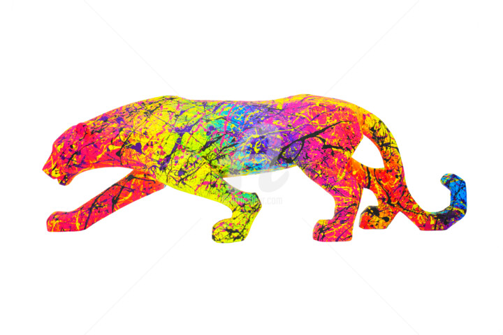 PANTHER IN LOVE 雕塑, 7.9x24.4 in