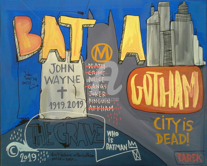 Batman Gotham 绘画, 13x16.1 in