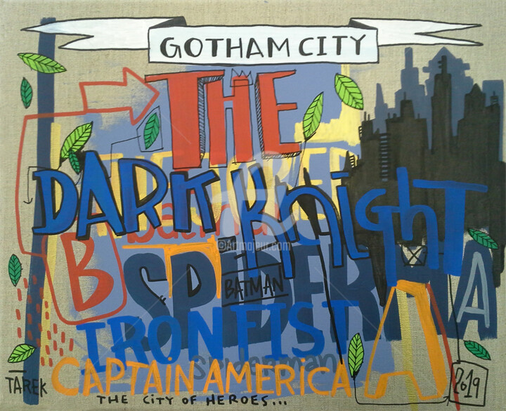 Gotham city 绘画, 15x18.1 in