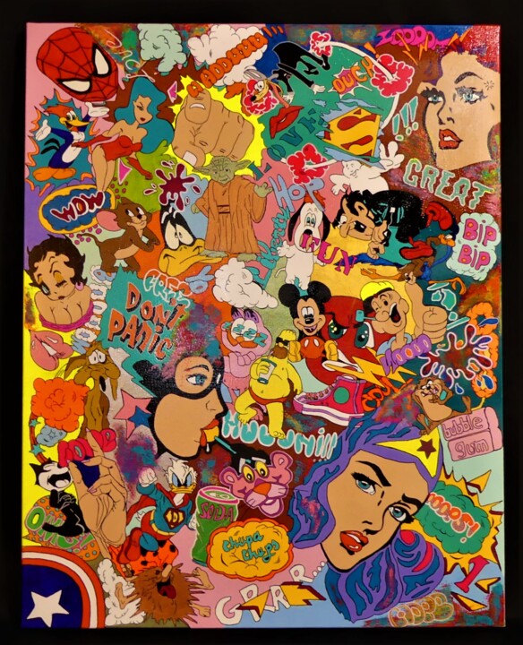 Wonder Woman And Co 绘画, 36.2x28.7 in