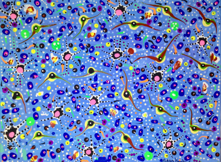 Feeding Frenzy 绘画, 9x12 in