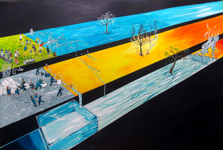 PLAYING WITH THE STATES OF MATTER 绘画, 27.6x39.4 in