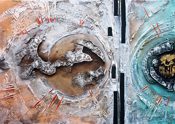 Painting titled "Parallel realities…" by Jakub Jecminek, Original Artwork, Acrylic