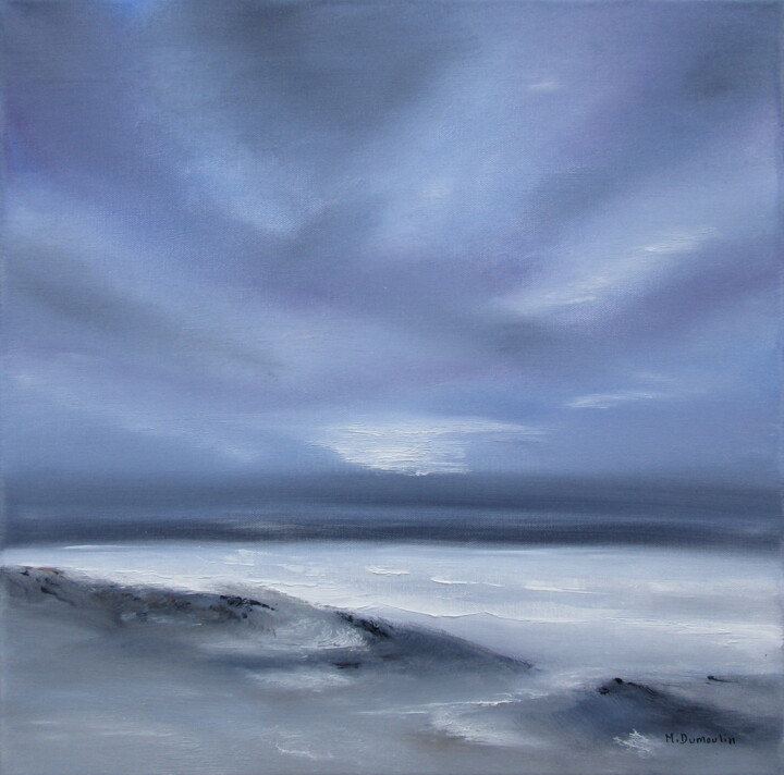 Painting titled "" Fin septembre "" by Martial Dumoulin, Original Artwork, Oil Mounted on Wood Stretcher frame