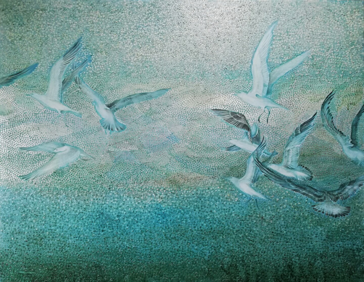 绘画 标题为“Spring Snowstorm” 由Natalie Levkovska, 原创艺术品, 油