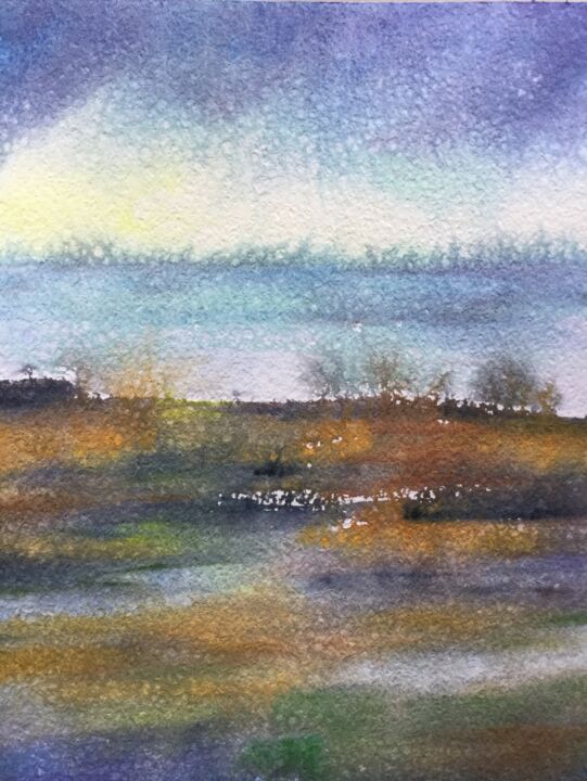 Drawing titled "Простор" by Olga Laza, Original Artwork, Watercolor